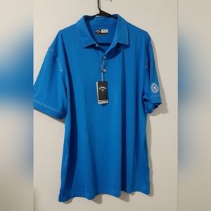 Callaway Golf Polo Shirt Mens Large Blue Opti-Dri Casual Golfing